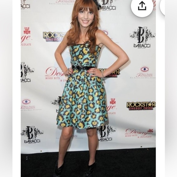 CLEARANCE BETSEY JOHNSON STRAPLESS LEOPARD ALL SEQUIN CORSET MINI PARTY DRESS S… - Picture 14 of 15